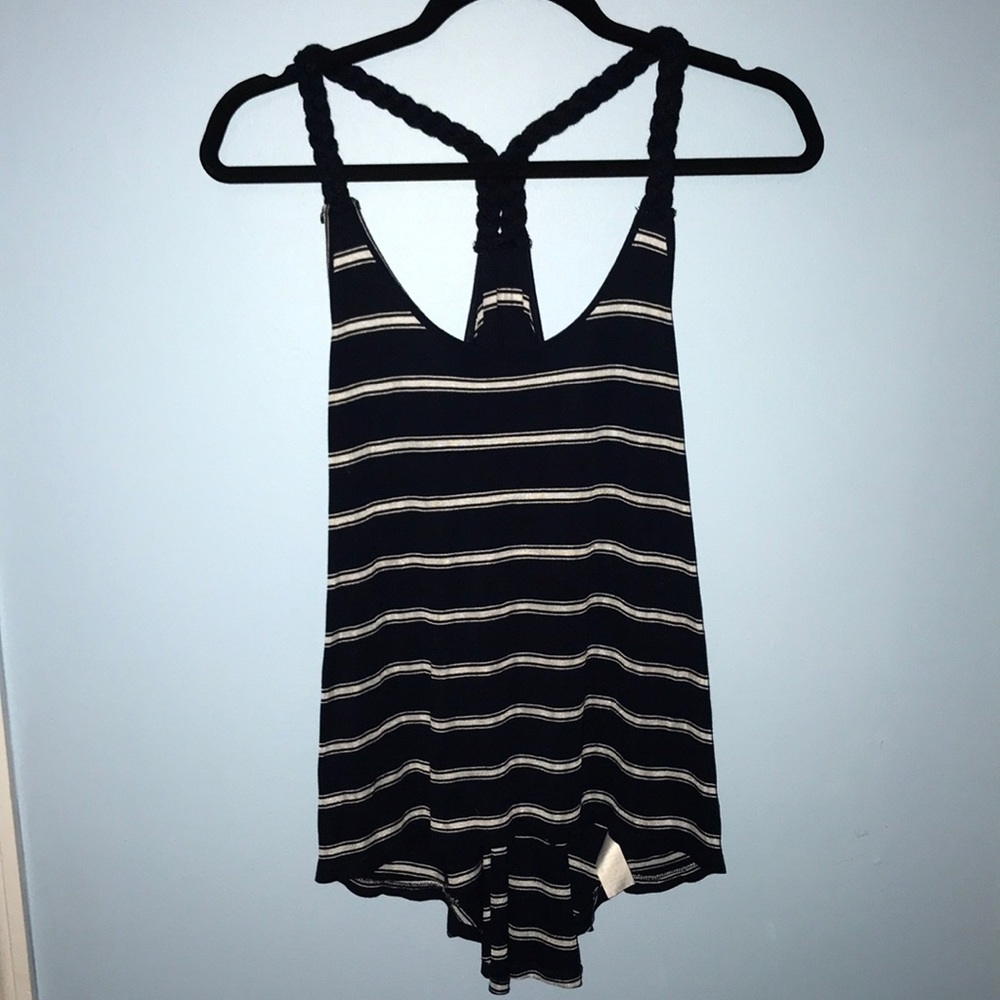 Navy Blue and white tank top